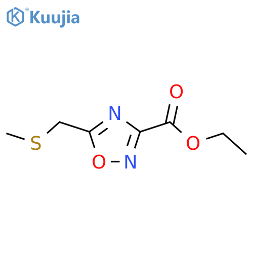 ethyl 5-(methylsulfanyl)methyl-1,2,4-oxadiazole-3-carboxylate structure