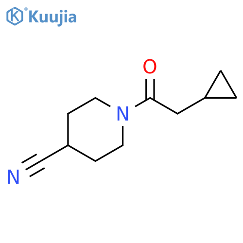 1-(2-cyclopropylacetyl)piperidine-4-carbonitrile structure
