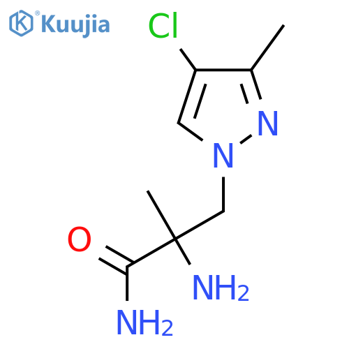 2-Amino-3-(4-chloro-3-methyl-1h-pyrazol-1-yl)-2-methylpropanamide structure