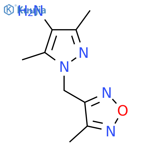 3,5-dimethyl-1-(4-methyl-1,2,5-oxadiazol-3-yl)methyl-1H-pyrazol-4-amine structure