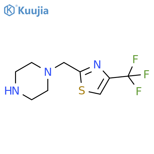 1-{4-(trifluoromethyl)-1,3-thiazol-2-ylmethyl}piperazine structure