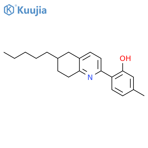 Phenol, 5-methyl-2-(5,6,7,8-tetrahydro-6-pentyl-2-quinolinyl)- structure