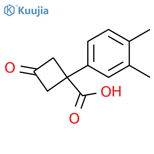 1-(3,4-dimethylphenyl)-3-oxocyclobutane-1-carboxylic acid structure