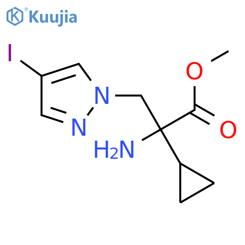 methyl 2-amino-2-cyclopropyl-3-(4-iodo-1H-pyrazol-1-yl)propanoate structure
