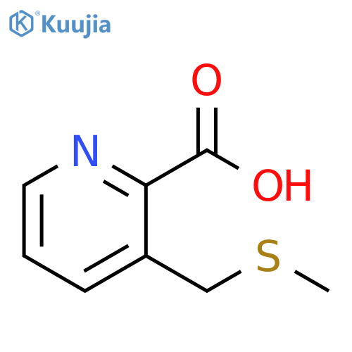 3-[(methylsulfanyl)methyl]pyridine-2-carboxylic acid structure