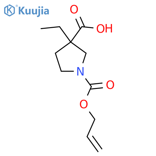 3-ethyl-1-(prop-2-en-1-yloxy)carbonylpyrrolidine-3-carboxylic acid structure