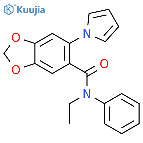 1,3-BENZODIOXOLE-5-CARBOXAMIDE, N-ETHYL-N-PHENYL-6-(1H-PYRROL-1-YL)- structure