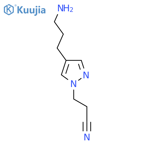 3-[4-(3-aminopropyl)-1H-pyrazol-1-yl]propanenitrile structure
