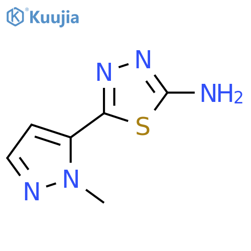 5-(1-methyl-1H-pyrazol-5-yl)-1,3,4-thiadiazol-2-amine structure