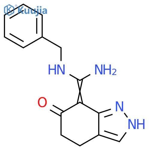 6H-Indazol-6-one,7-[amino[(phenylmethyl)amino]methylene]-2,4,5,7-tetrahydro- structure