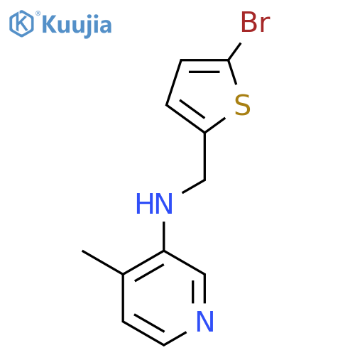 N-[(5-bromothiophen-2-yl)methyl]-4-methylpyridin-3-amine structure