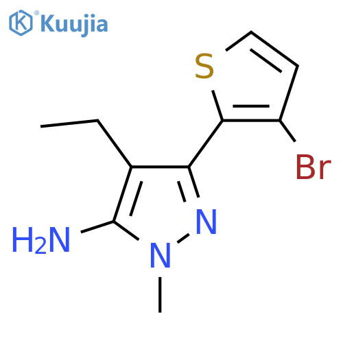 3-(3-bromothiophen-2-yl)-4-ethyl-1-methyl-1H-pyrazol-5-amine structure