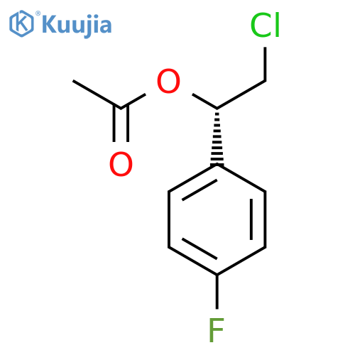 S-(+)-2-chloro-1-(4-fluorophenyl)ethanol acetate structure