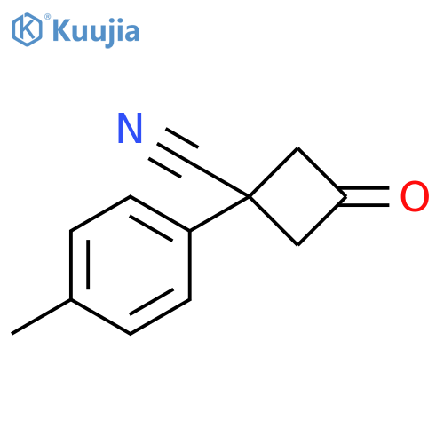 1-(4-methylphenyl)-3-oxocyclobutane-1-carbonitrile structure