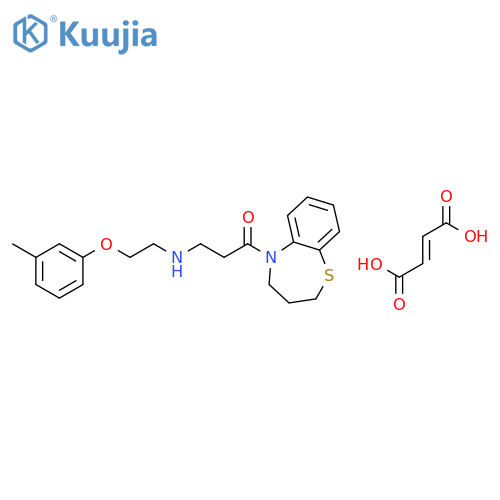 but-2-enedioic acid; 3-[2-(3-methylphenoxy)ethylamino]-1-(2-thia-6-azabicyclo[5.4.0]undeca-7,9,11-trien-6-yl)propan-1-one structure