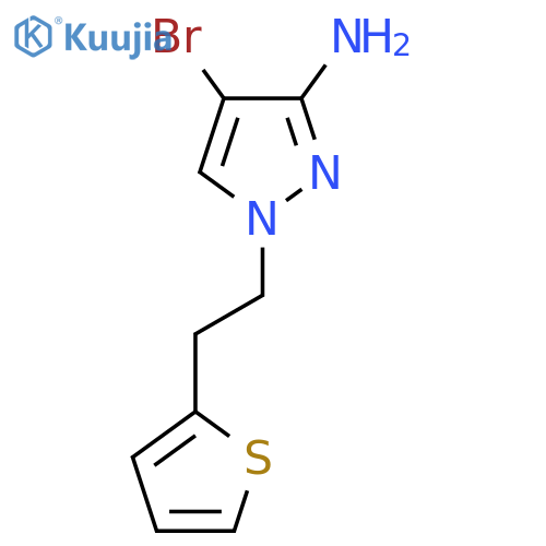4-bromo-1-2-(thiophen-2-yl)ethyl-1H-pyrazol-3-amine structure