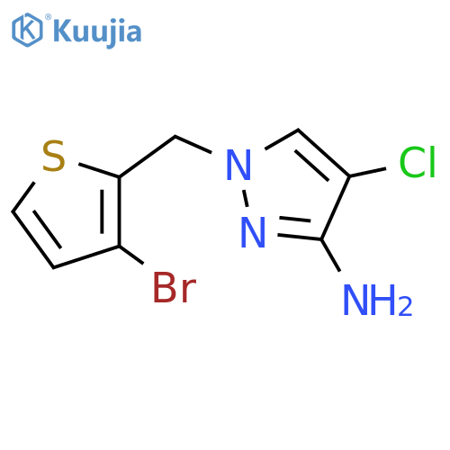 1-(3-bromothiophen-2-yl)methyl-4-chloro-1H-pyrazol-3-amine structure