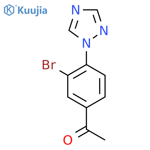 1-3-bromo-4-(1H-1,2,4-triazol-1-yl)phenylethan-1-one structure