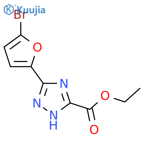 5-(5-Bromo-furan-2-yl)-2H-[1,2,4]triazole-3-carboxylic acid ethyl ester structure