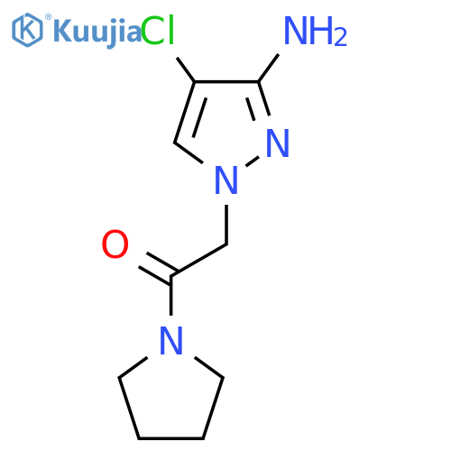 2-(3-amino-4-chloro-1H-pyrazol-1-yl)-1-(pyrrolidin-1-yl)ethan-1-one structure