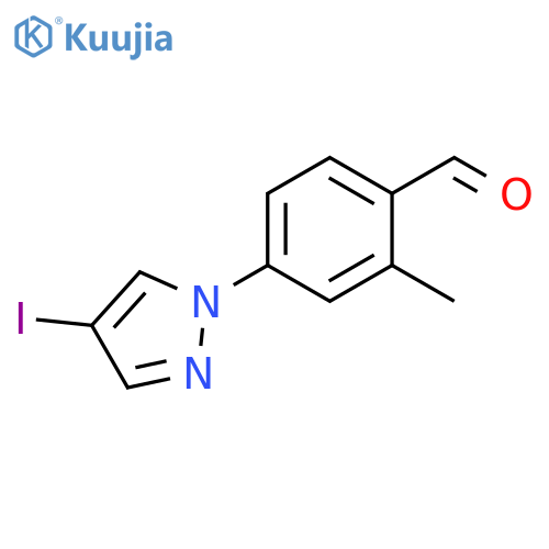 4-(4-iodo-1H-pyrazol-1-yl)-2-methylbenzaldehyde structure