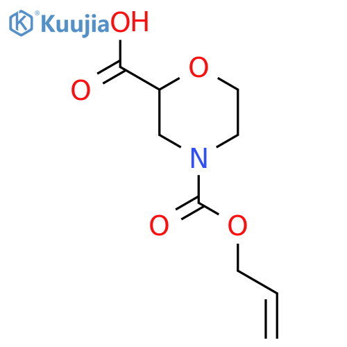 4-(prop-2-en-1-yloxy)carbonylmorpholine-2-carboxylic acid structure