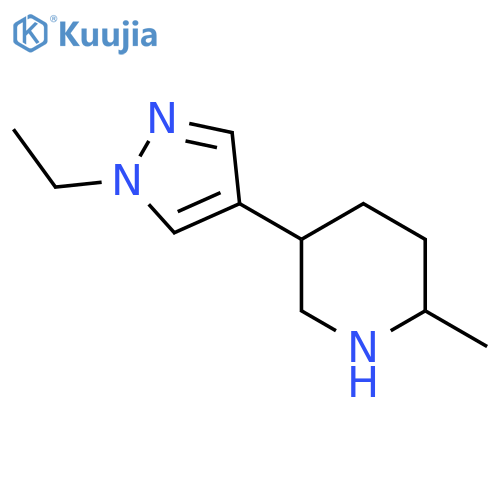 5-(1-Ethyl-1H-pyrazol-4-yl)-2-methylpiperidine structure