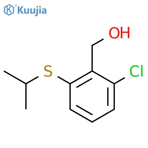2-chloro-6-(propan-2-ylsulfanyl)phenylmethanol structure