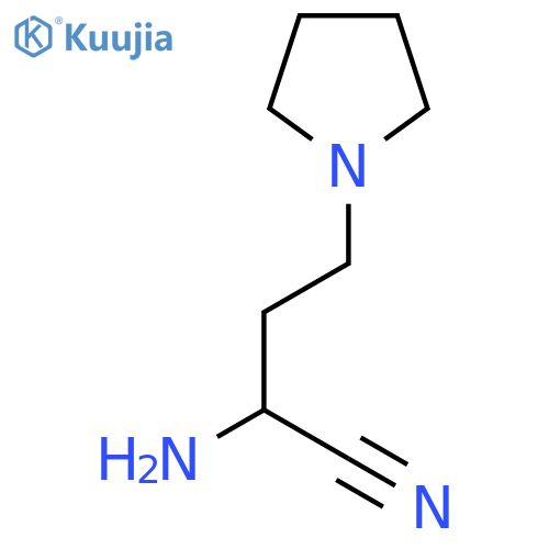 2-amino-4-(pyrrolidin-1-yl)butanenitrile structure