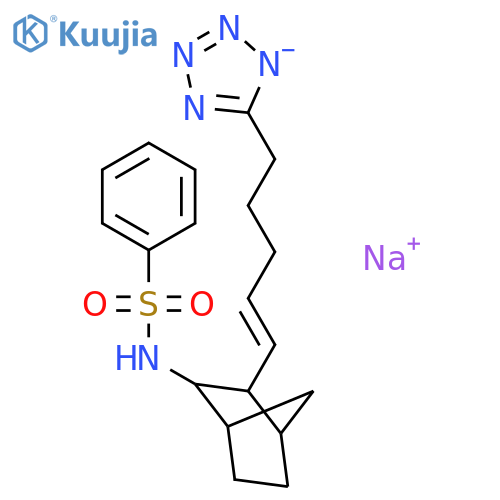 sodium 5-[(4Z)-5-{(1S,2R,3S,4R)-3-[(phenylsulfonyl)amino]bicyclo[2.2.1]hept-2-yl}pent-4-en-1-yl]tetrazol-1-ide structure