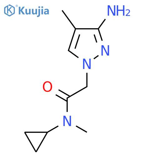 2-(3-amino-4-methyl-1H-pyrazol-1-yl)-N-cyclopropyl-N-methylacetamide structure
