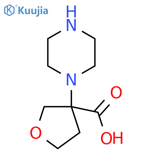 3-(piperazin-1-yl)oxolane-3-carboxylic acid structure