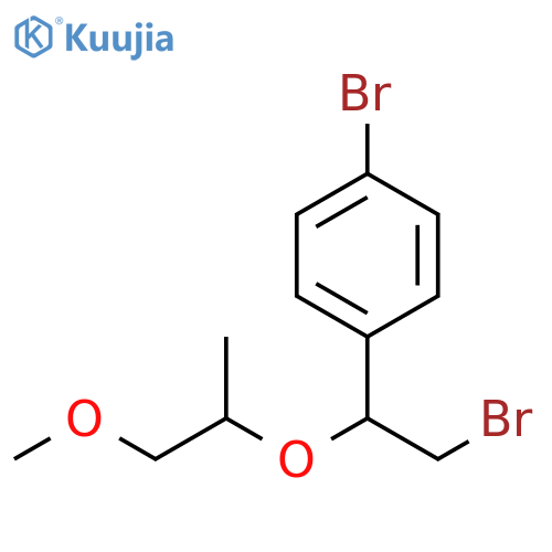 1-bromo-4-{2-bromo-1-(1-methoxypropan-2-yl)oxyethyl}benzene structure