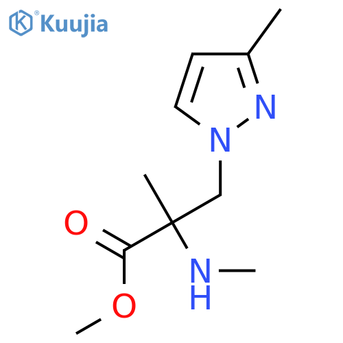 methyl 2-methyl-3-(3-methyl-1H-pyrazol-1-yl)-2-(methylamino)propanoate structure
