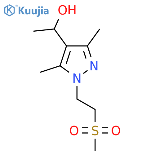 1-1-(2-methanesulfonylethyl)-3,5-dimethyl-1H-pyrazol-4-ylethan-1-ol structure