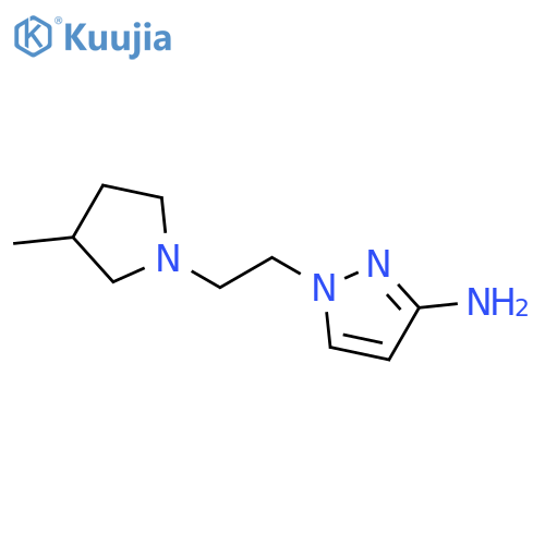 1-2-(3-methylpyrrolidin-1-yl)ethyl-1H-pyrazol-3-amine structure