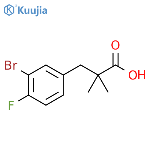 3-(3-bromo-4-fluorophenyl)-2,2-dimethylpropanoic acid structure