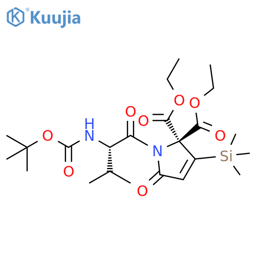Proline,3,4-didehydro-1-[N-[(1,1-dimethylethoxy)carbonyl]-L-valyl]-2-(ethoxycarbonyl)-5-oxo-3-(trimethylsilyl)-, ethyl ester structure