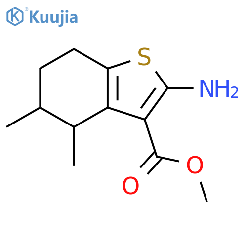 methyl 2-amino-4,5-dimethyl-4,5,6,7-tetrahydro-1-benzothiophene-3-carboxylate structure