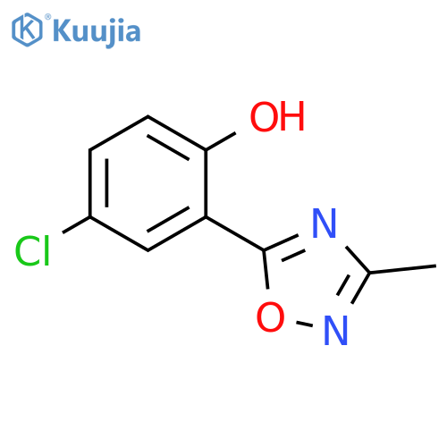 4-chloro-2-(3-methyl-1,2,4-oxadiazol-5-yl)phenol structure