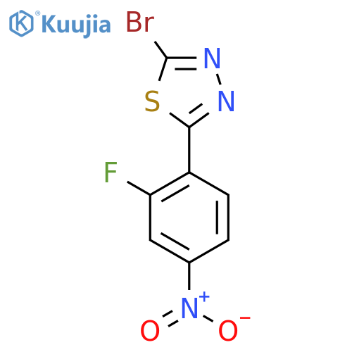 2-Bromo-5-(2-fluoro-4-nitrophenyl)-1,3,4-thiadiazole structure