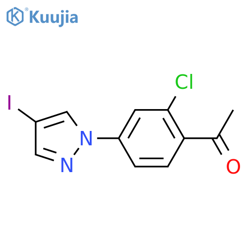 1-2-chloro-4-(4-iodo-1H-pyrazol-1-yl)phenylethan-1-one structure