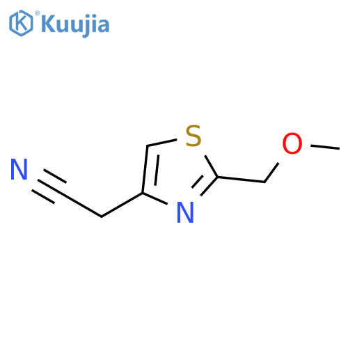 2-2-(methoxymethyl)-1,3-thiazol-4-ylacetonitrile structure