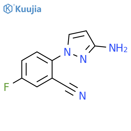2-(3-amino-1H-pyrazol-1-yl)-5-fluorobenzonitrile structure
