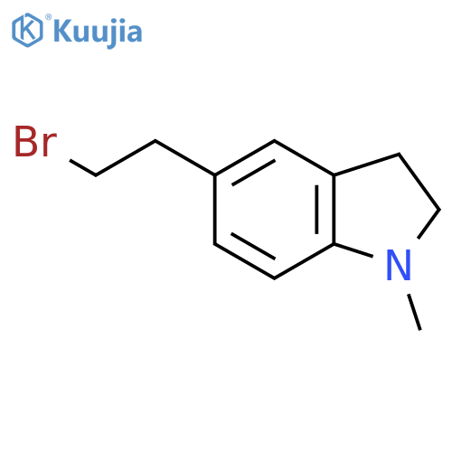 5-(2-bromoethyl)-1-methyl-2,3-dihydro-1H-indole structure
