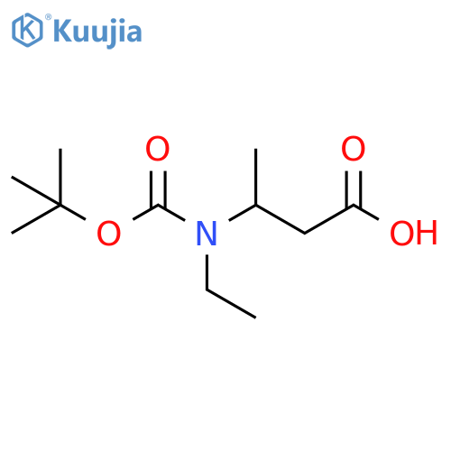 3-{[(tert-butoxy)carbonyl](ethyl)amino}butanoic acid structure