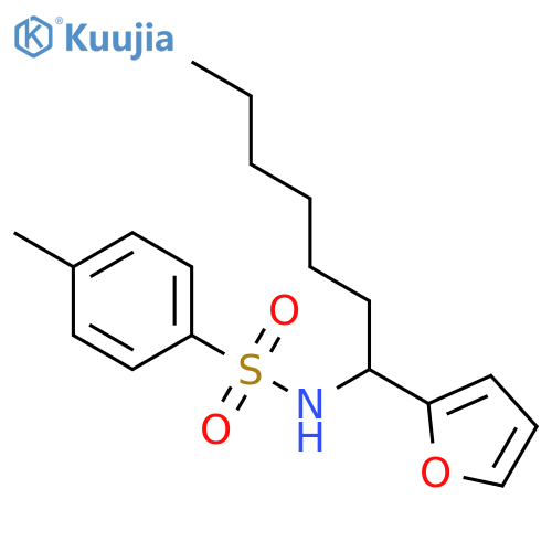 Benzenesulfonamide, N-[1-(2-furanyl)heptyl]-4-methyl-, (±)- structure