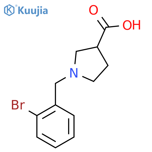 1-[(2-Bromophenyl)methyl]pyrrolidine-3-carboxylic acid structure