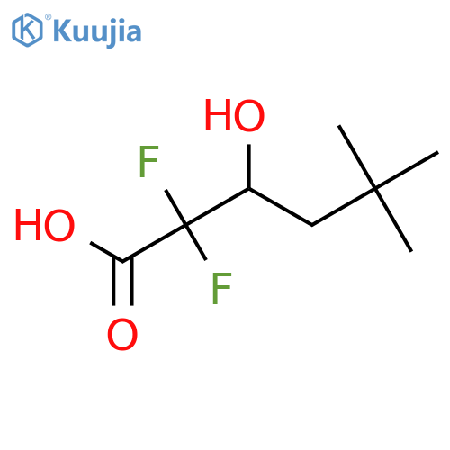 2,2-Difluoro-3-hydroxy-5,5-dimethylhexanoic acid structure
