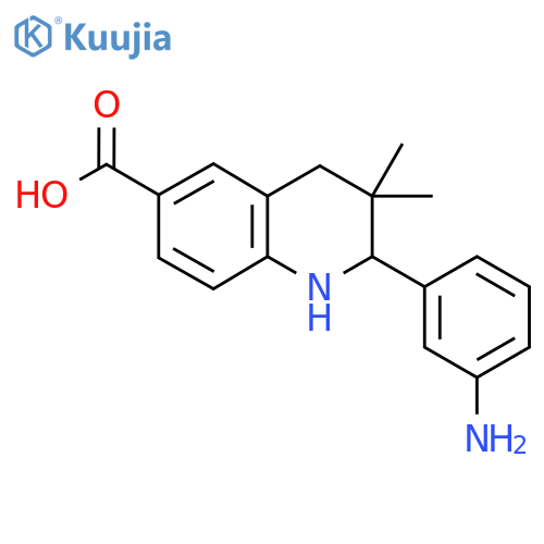 2-(3-Aminophenyl)-3,3-dimethyl-1,2,3,4-tetrahydroquinoline-6-carboxylic acid structure